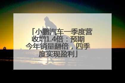 小鹏汽车一季度营收增1.4倍：预期今年销量翻倍，四季度实现盈利